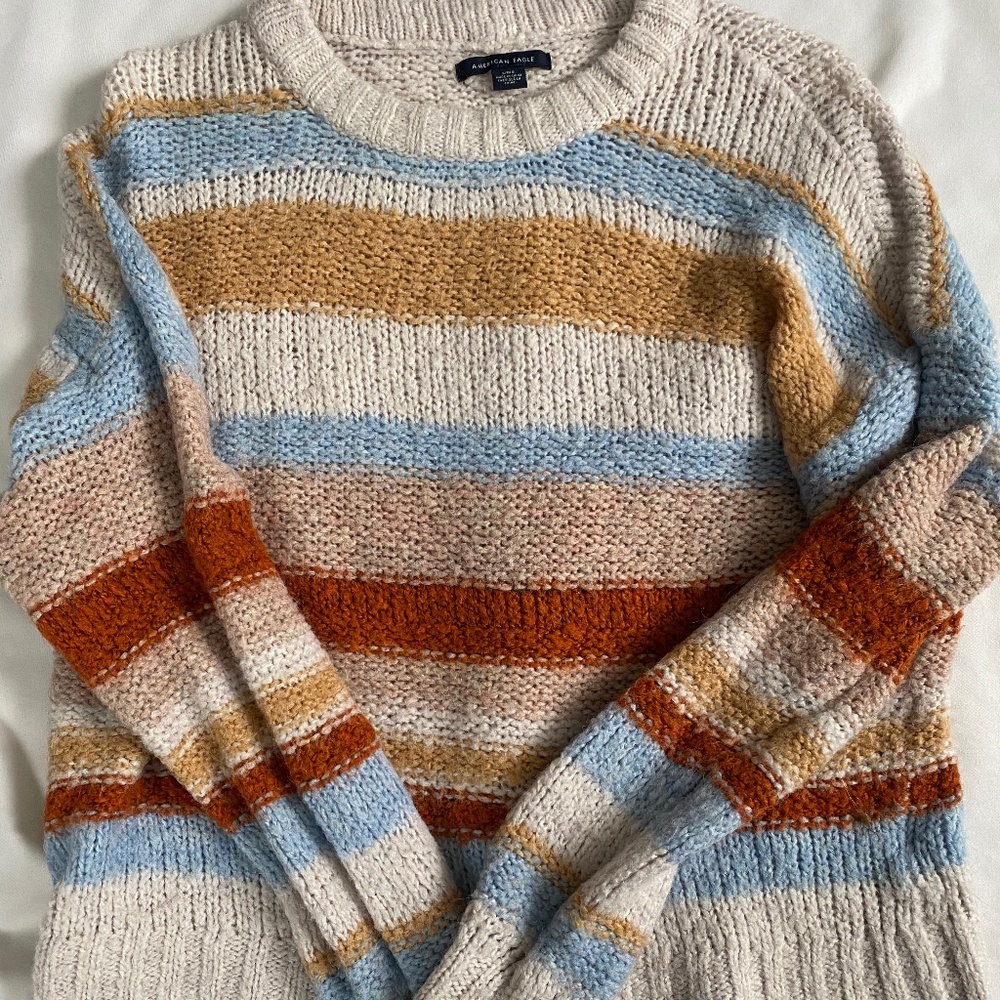 American Eagle wide stripe sweater L